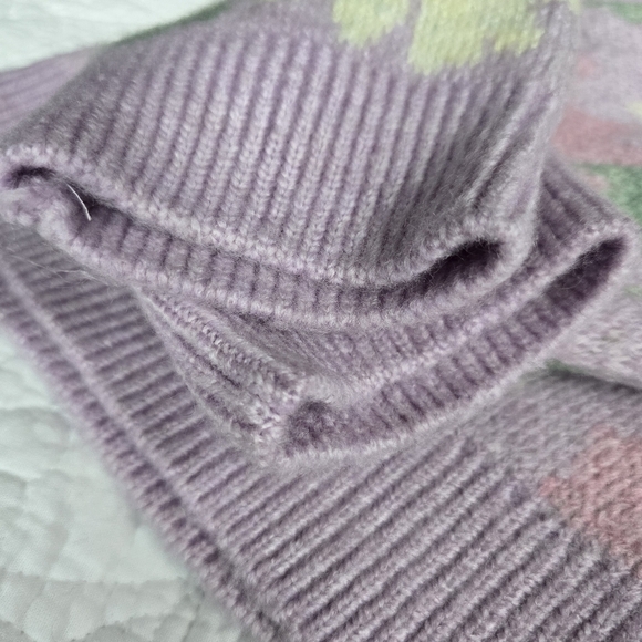 Mango Pastel Floral V-Neck Jewel Button Cardigan - Purple - Picture 11 of 13